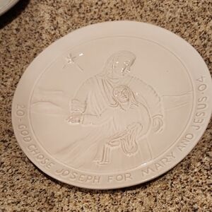 2004 Frankoma CHRISTMAS Plate with "GOD CHOSE JOSEPH FOR MARY AND JESUS" Design
